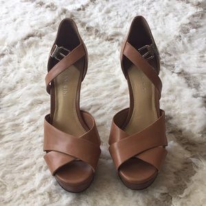 Light Brown Leather Gianni Bini Platforms
